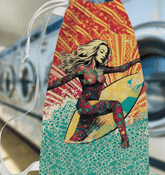 Surfing 1 01 Laundry Bag filled with clothes, ready for laundry day, showcasing its durable design and vibrant surfing pattern.